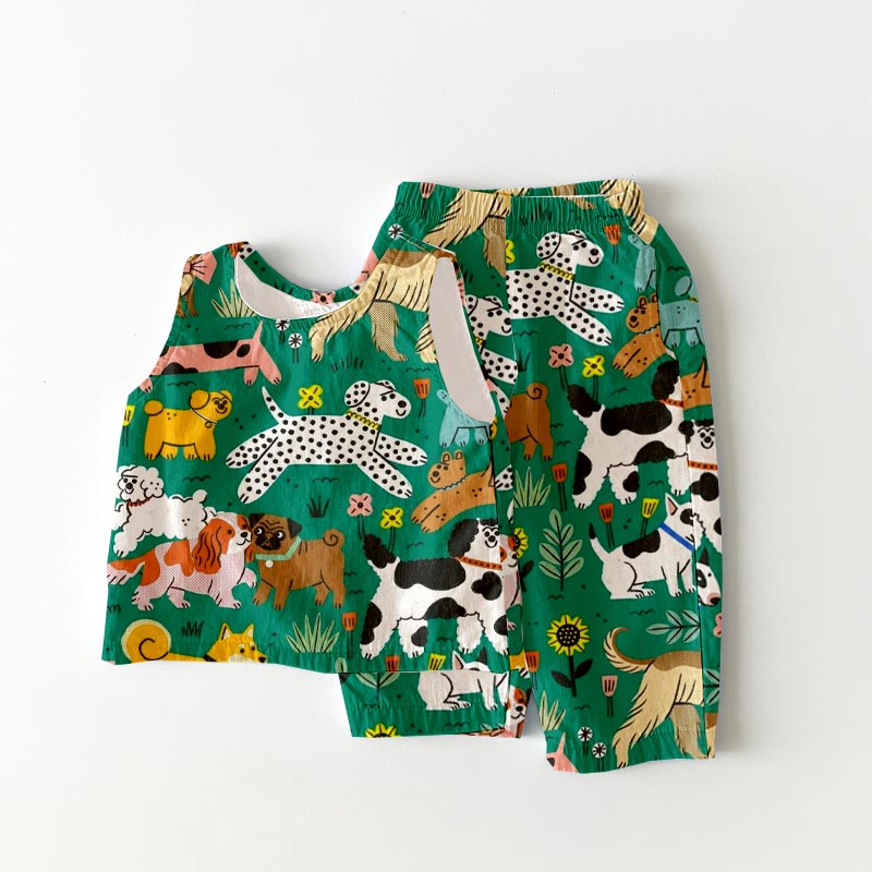 Baby & Kids Dogs Stripe 2 Piece Set