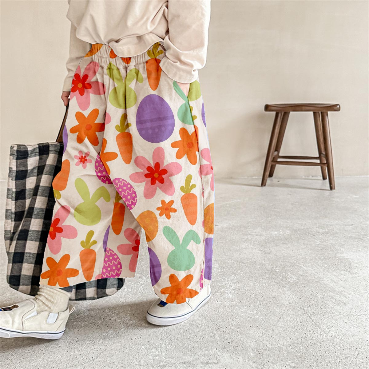 Baby & Kids Flower Carrots Easter Eggs Print Pants