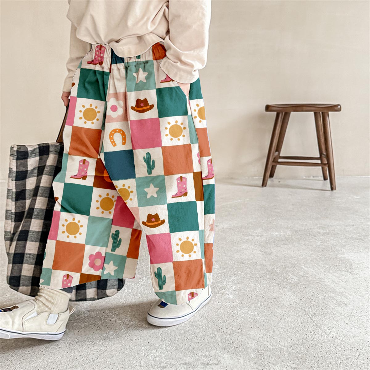 Baby & Kids Cowboy Check Print Pants