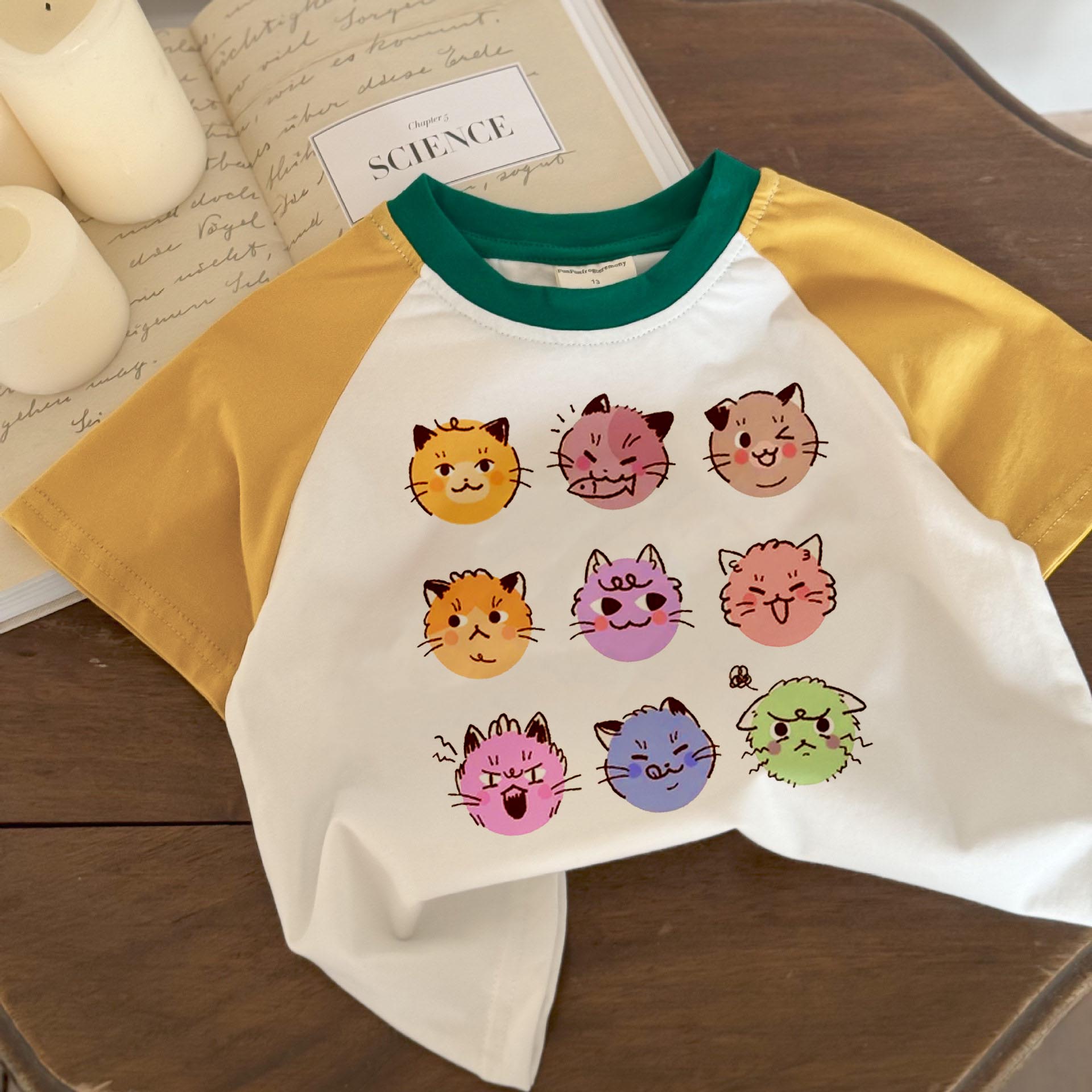 Baby & Kids Cats Contrasting Colors T-Shirt