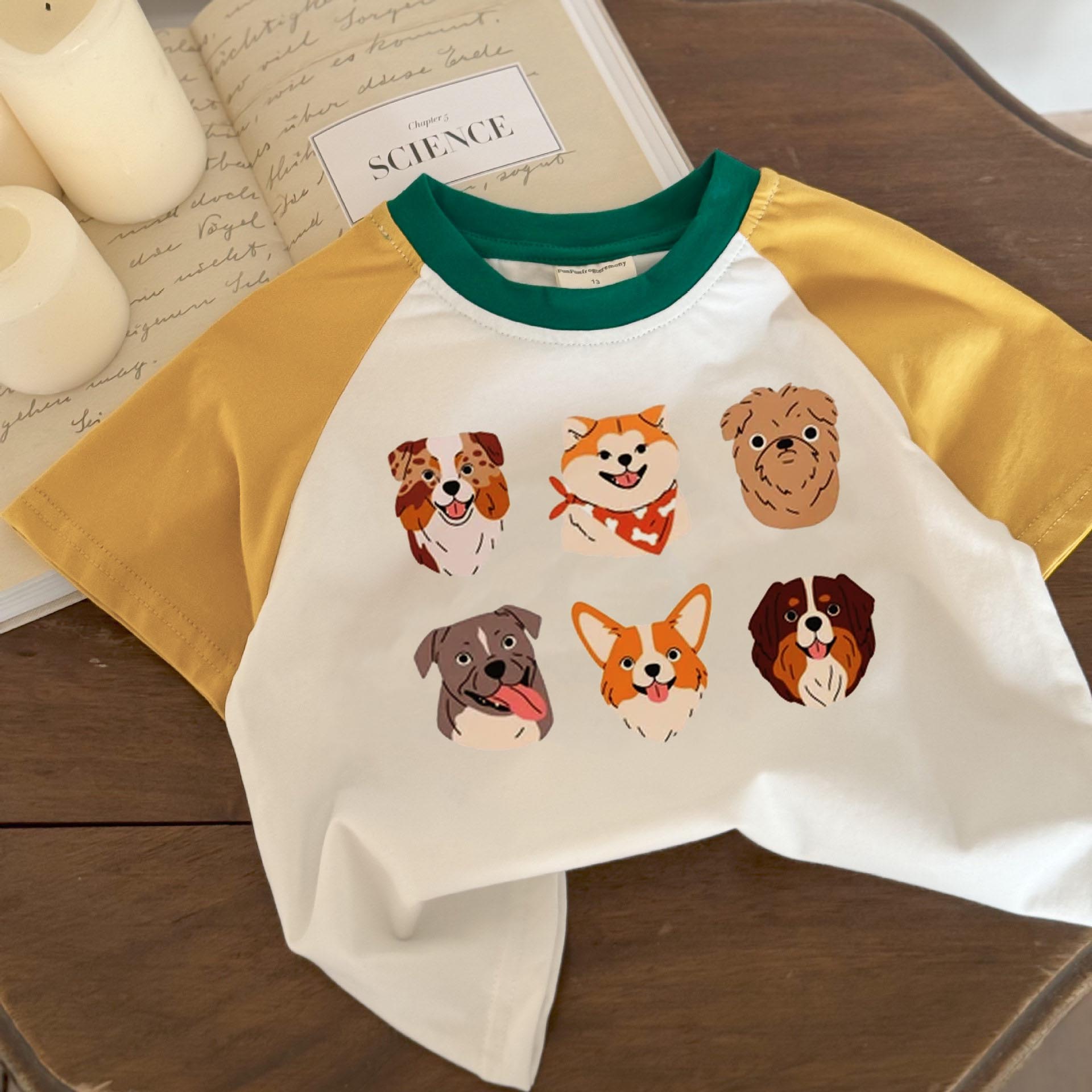 Baby & Kids Dogs Contrasting Colors T-Shirt