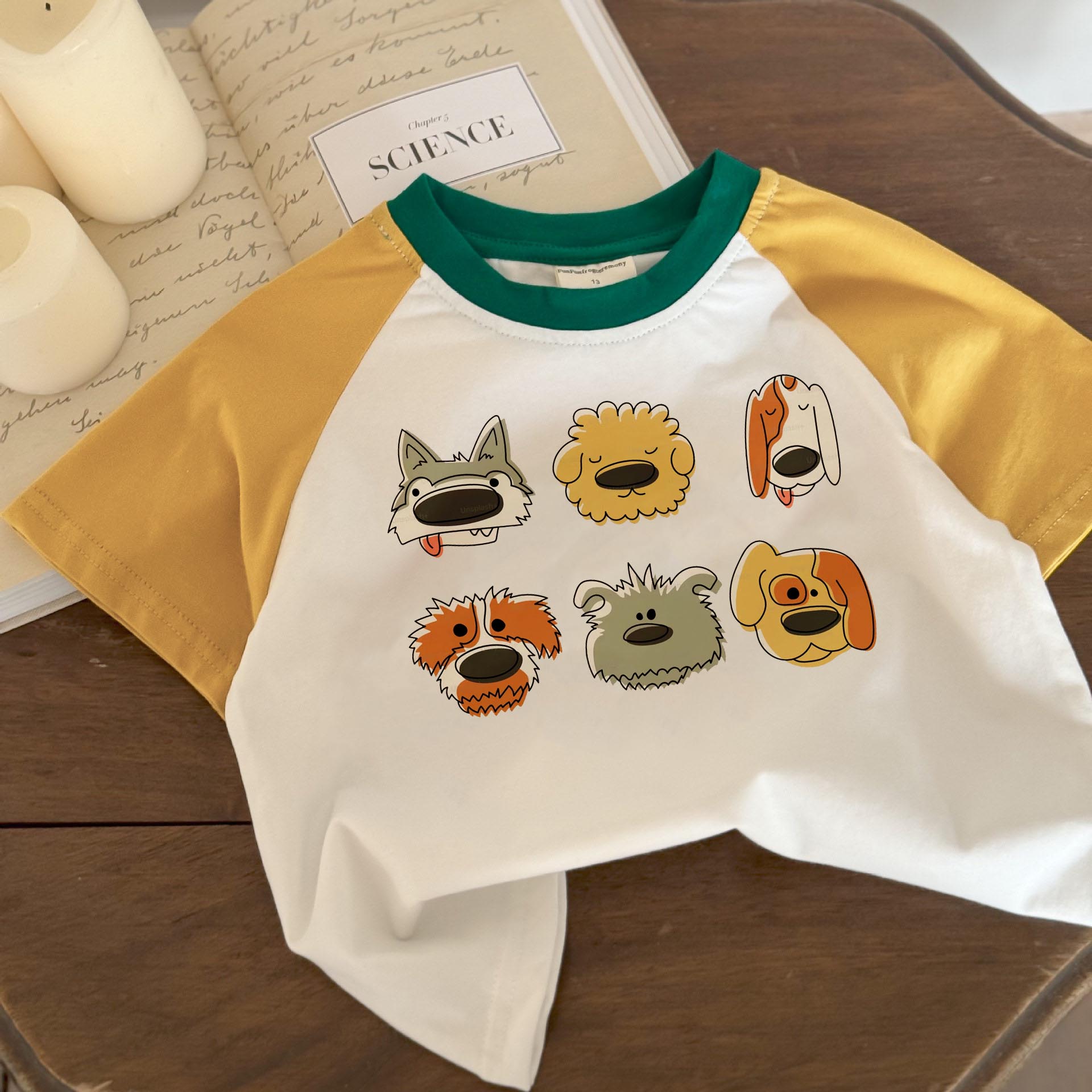 Baby & Kids Cute Dogs Contrasting Colors T-Shirt