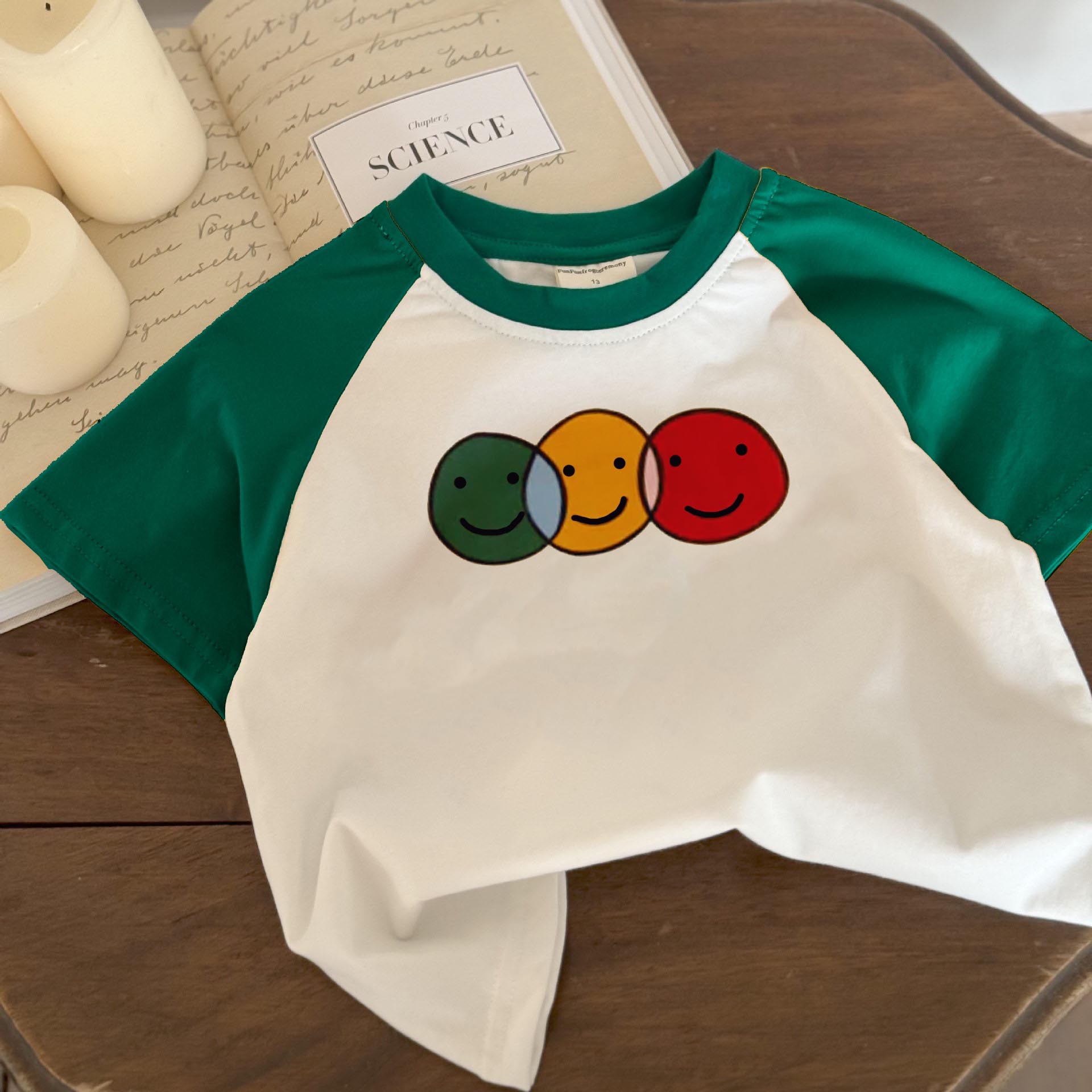 Baby & Kids Smiley Contrasting Colors T-Shirt