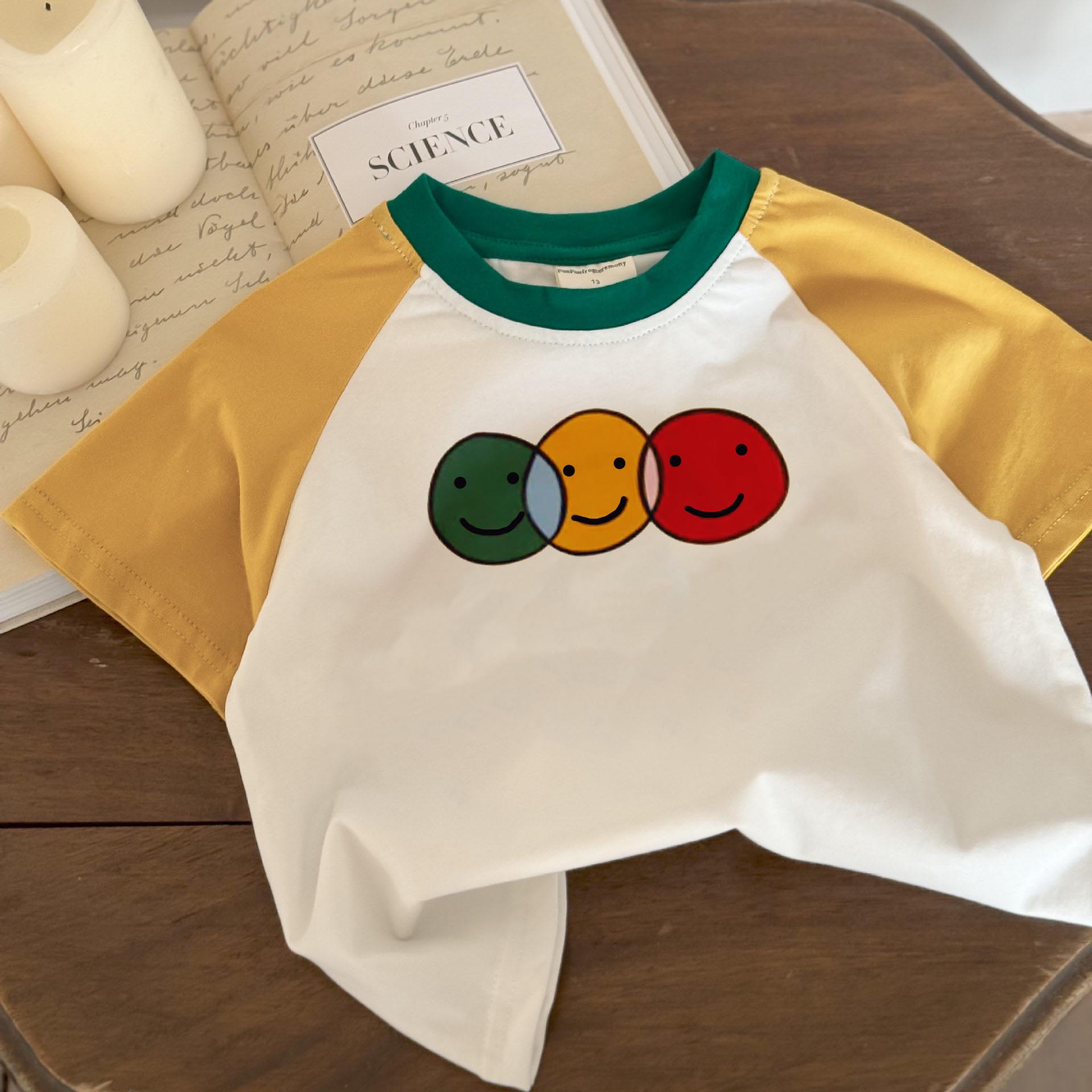 Baby & Kids Smiley Contrasting Colors T-Shirt