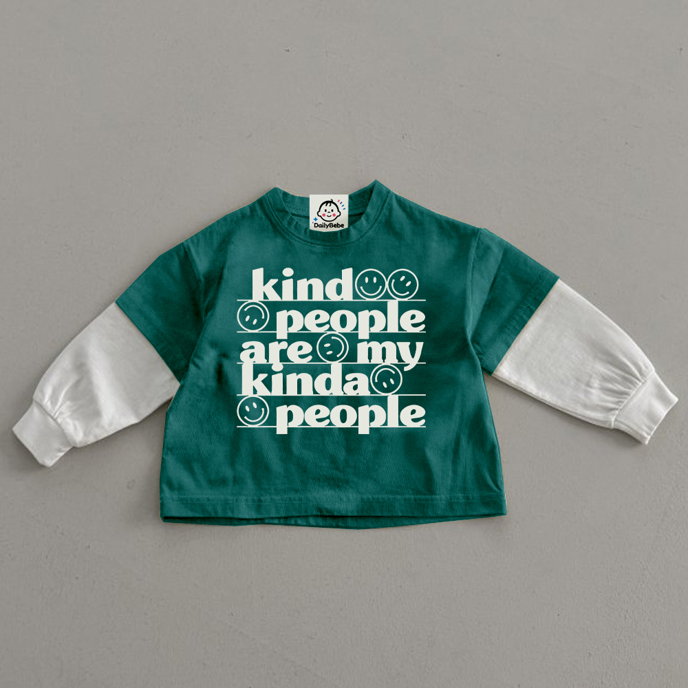 KIND PEOPLE ARE MY KIND A PEOPLE Kids Color-blocked Tee