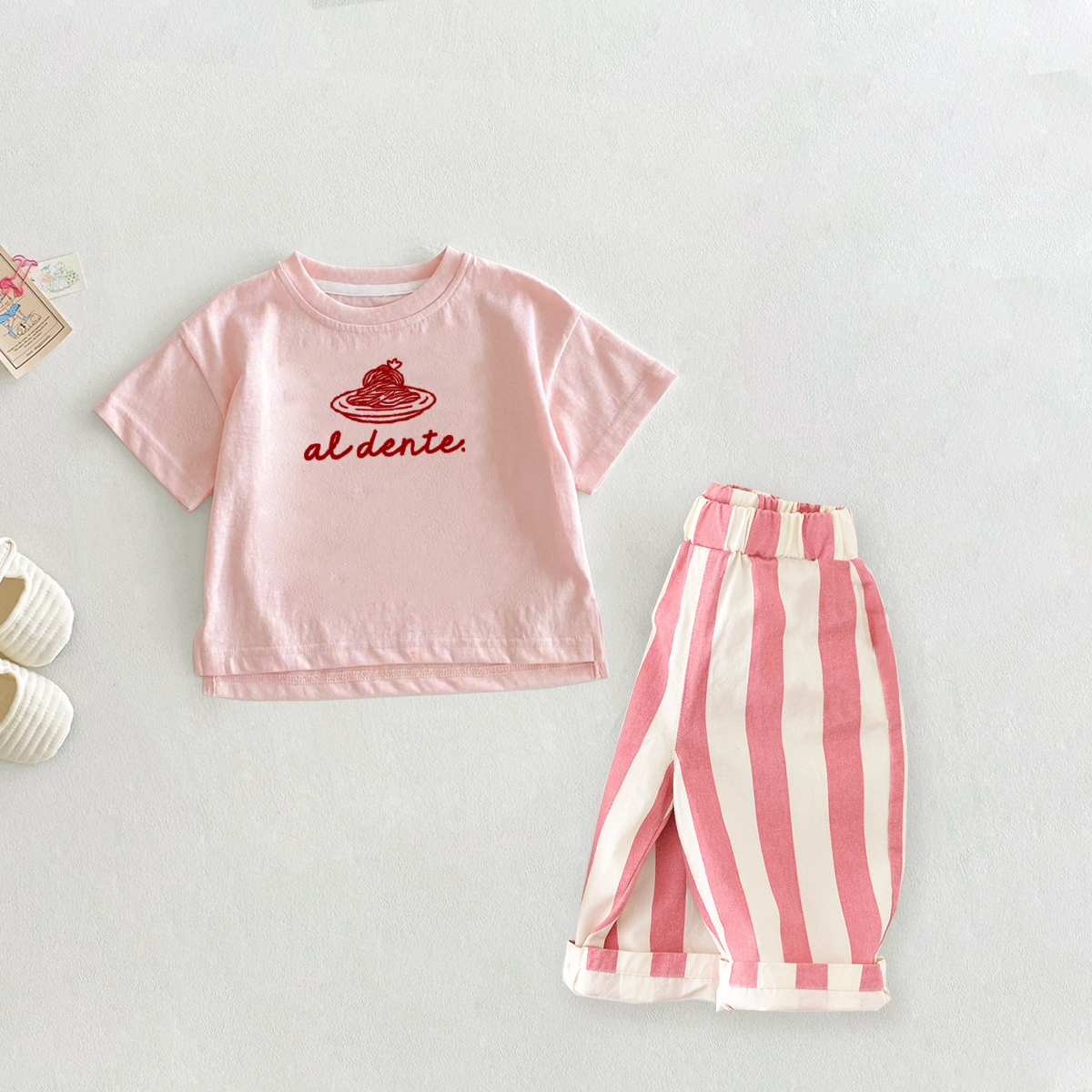 AL DENTE Baby Toddler Pasta Pink 2-Piece Set