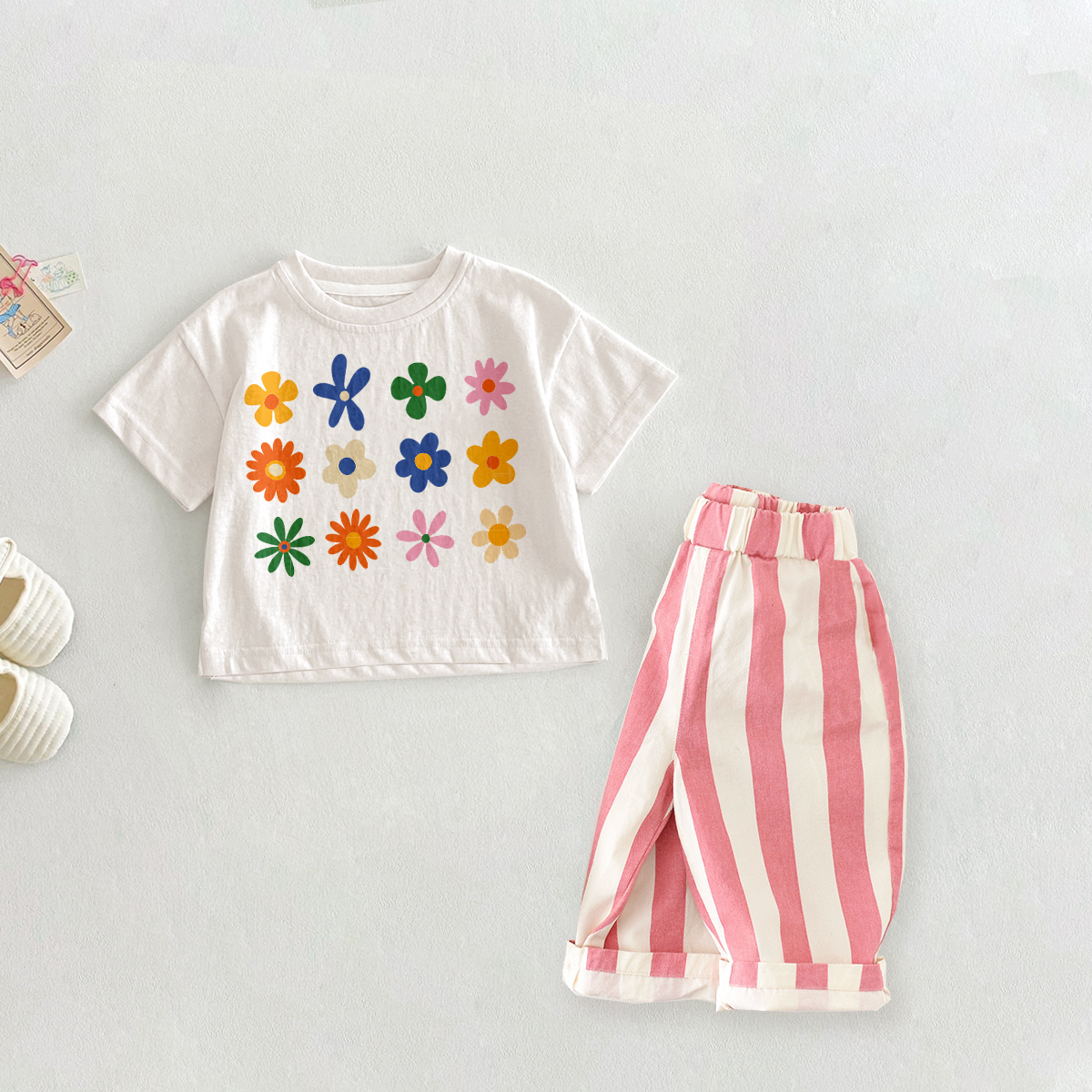 Baby Toddler Flowers Pink 2-Piece Set