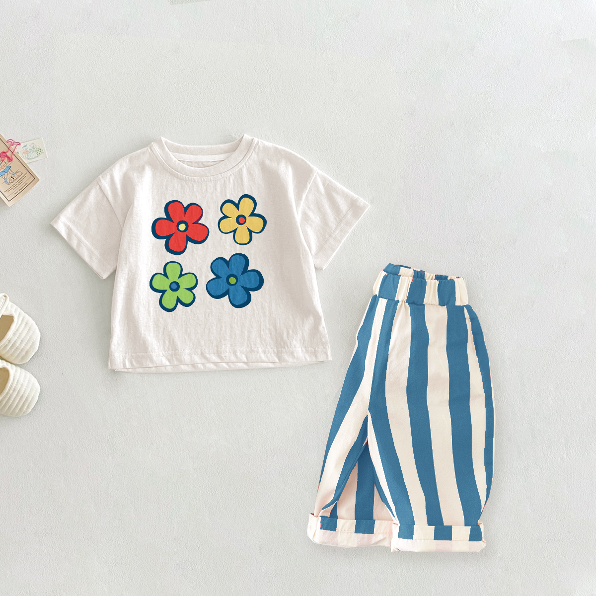 Baby Toddler Flowers Pattern 2 Piece Set