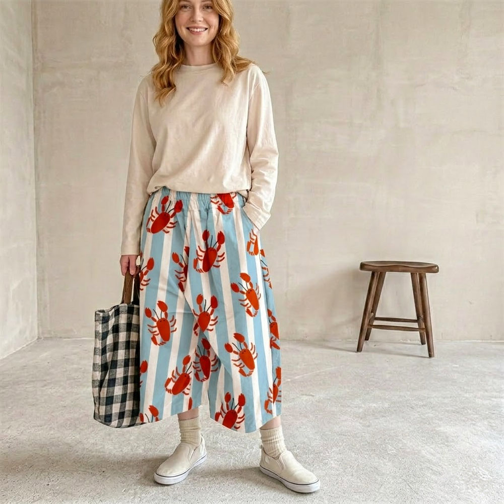 Baby & Kids & Mama Lobster Stripe Pattern Pants