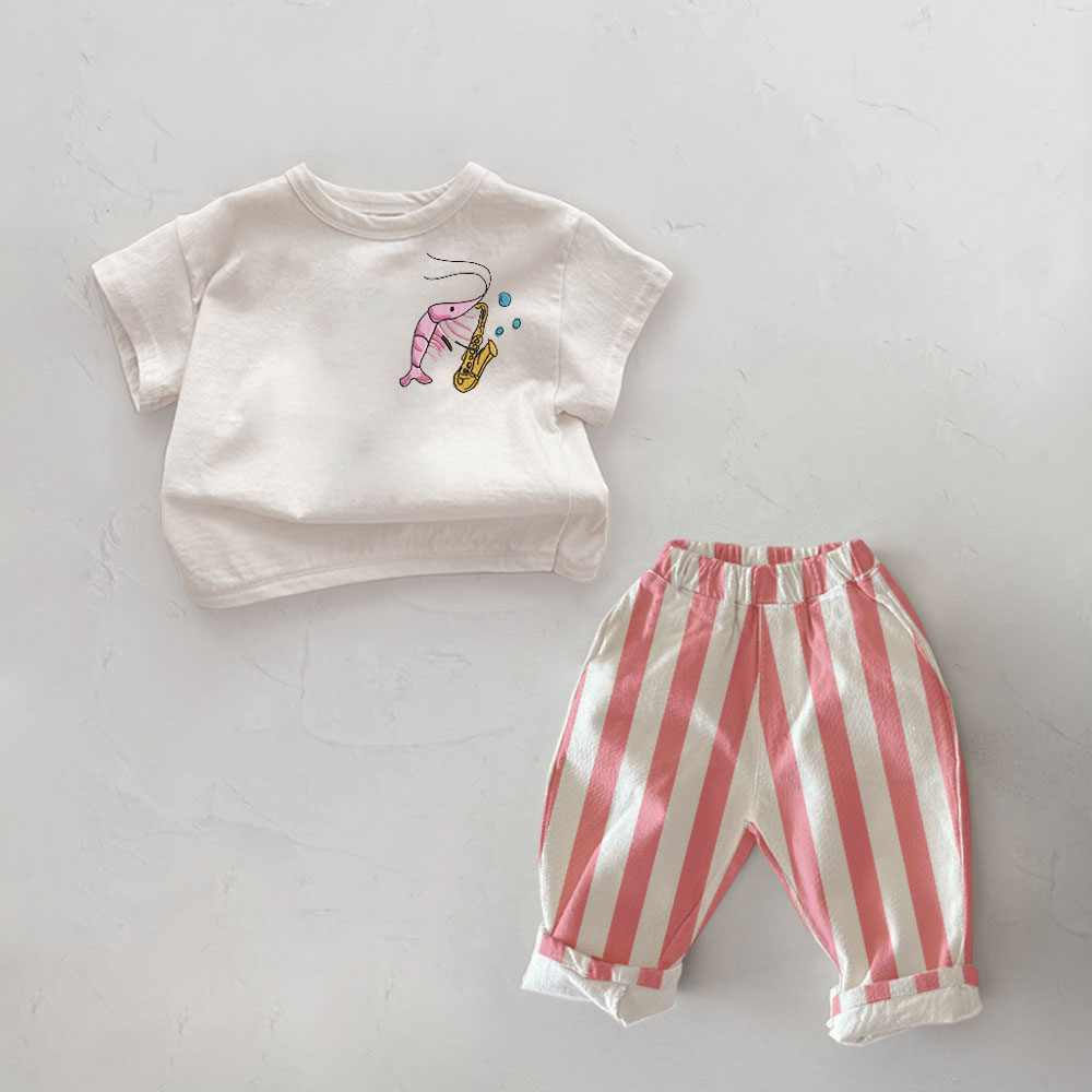  Baby Toddler Shrimp Print 2 Piece Set