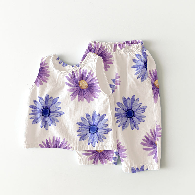 Baby & Kids Purple Flowers 2-Piece Set