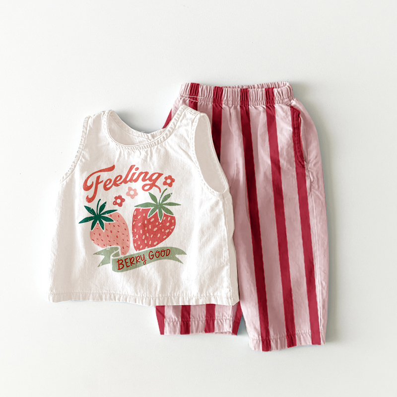 FEELING BERRY GOOD Baby & Kids Strawberry Stripe 2 Piece Set