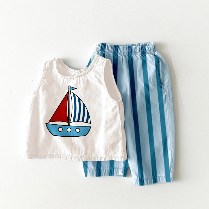 Baby & Kids Sailboat Blue Stripe Pants Sets