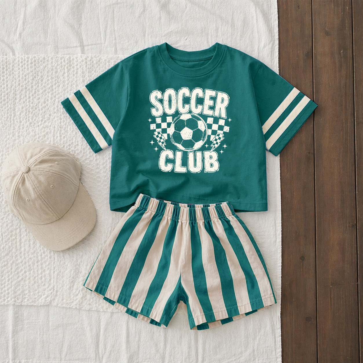 SOCCER CLUB Baby & Kids Tee and Shorts Sets