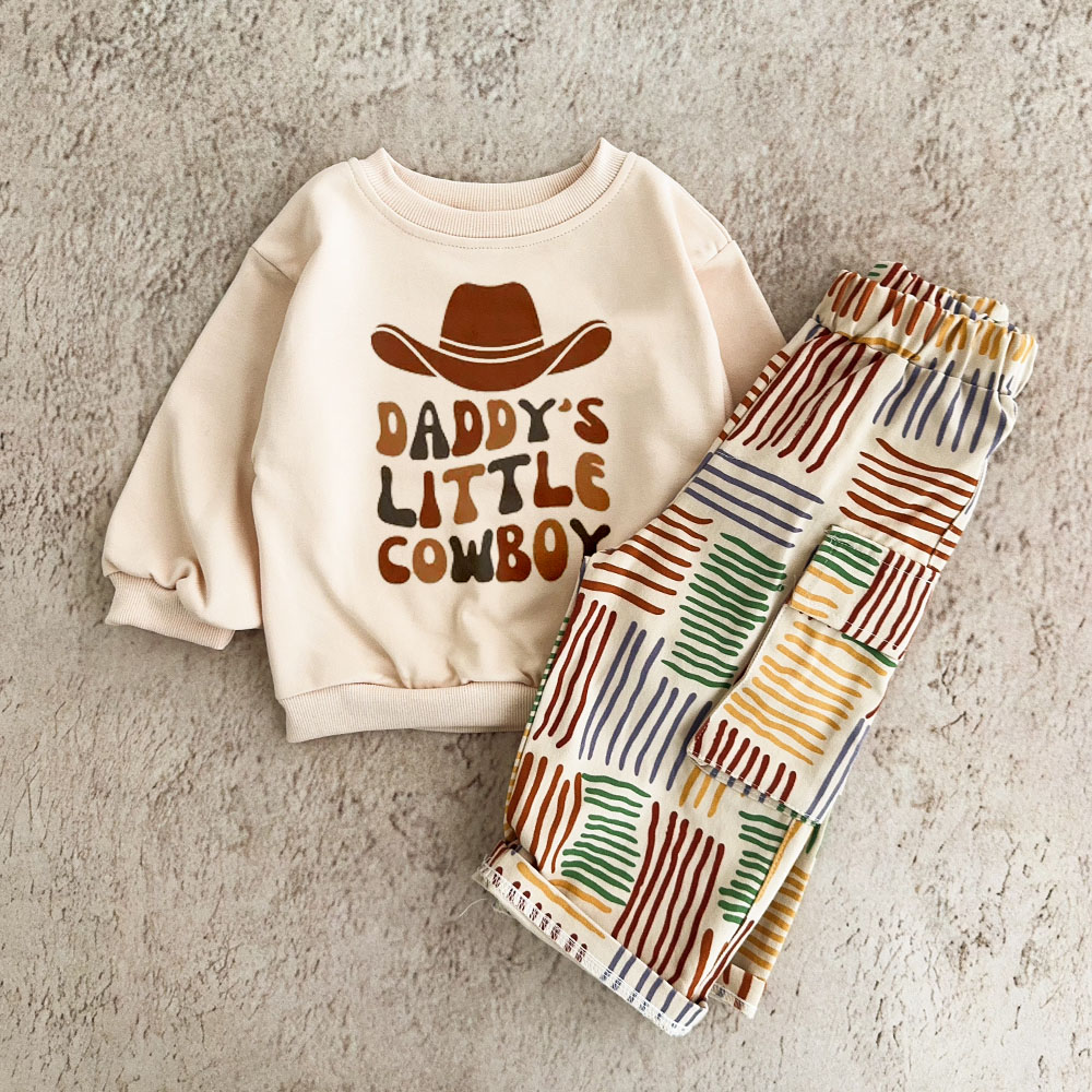 DADDY'S LITTLE COWBOY Baby & Kids Pocket Pants 2-Piece Set