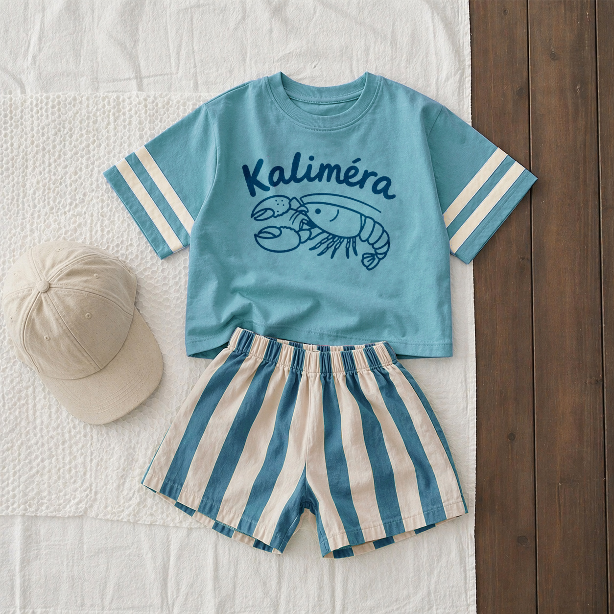 KALIMERA Baby & Kids Lobster Tee and Shorts Sets