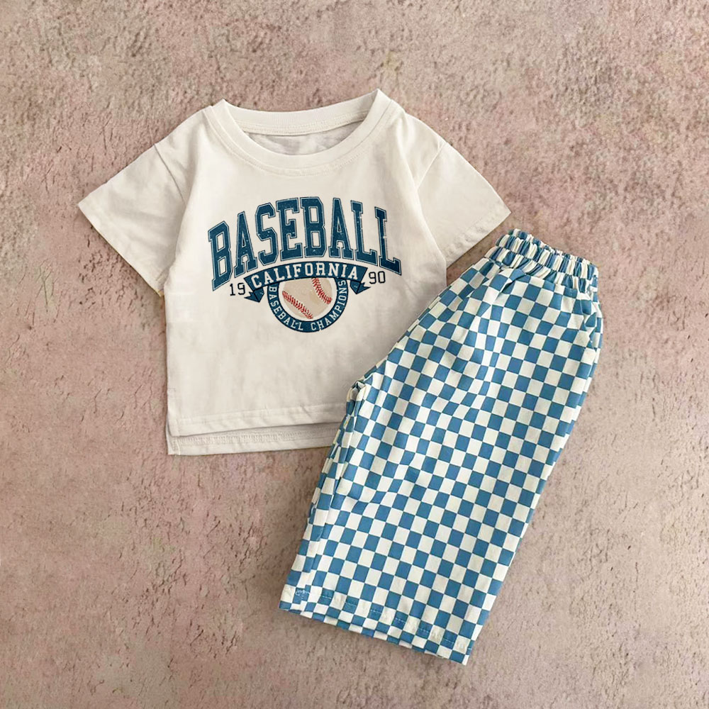 BASEBALL Baby & Kids Checkerboard 2 Piece Set