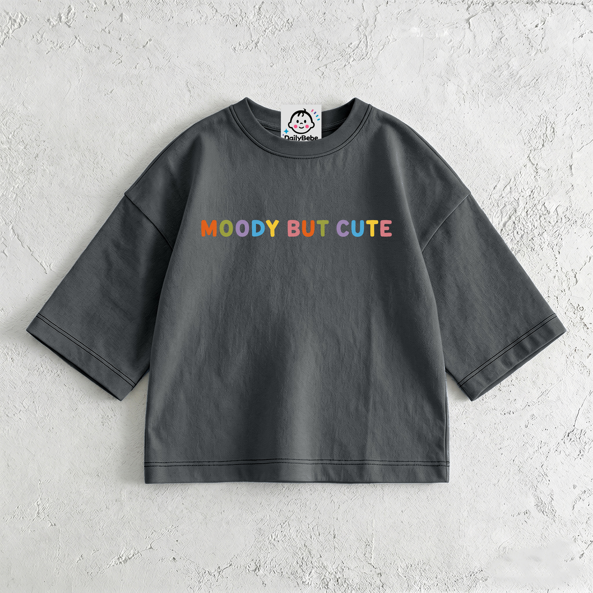 MOODY BUT CUTE Baby & Kids Dark Grey T-Shirt (6M-12Y)