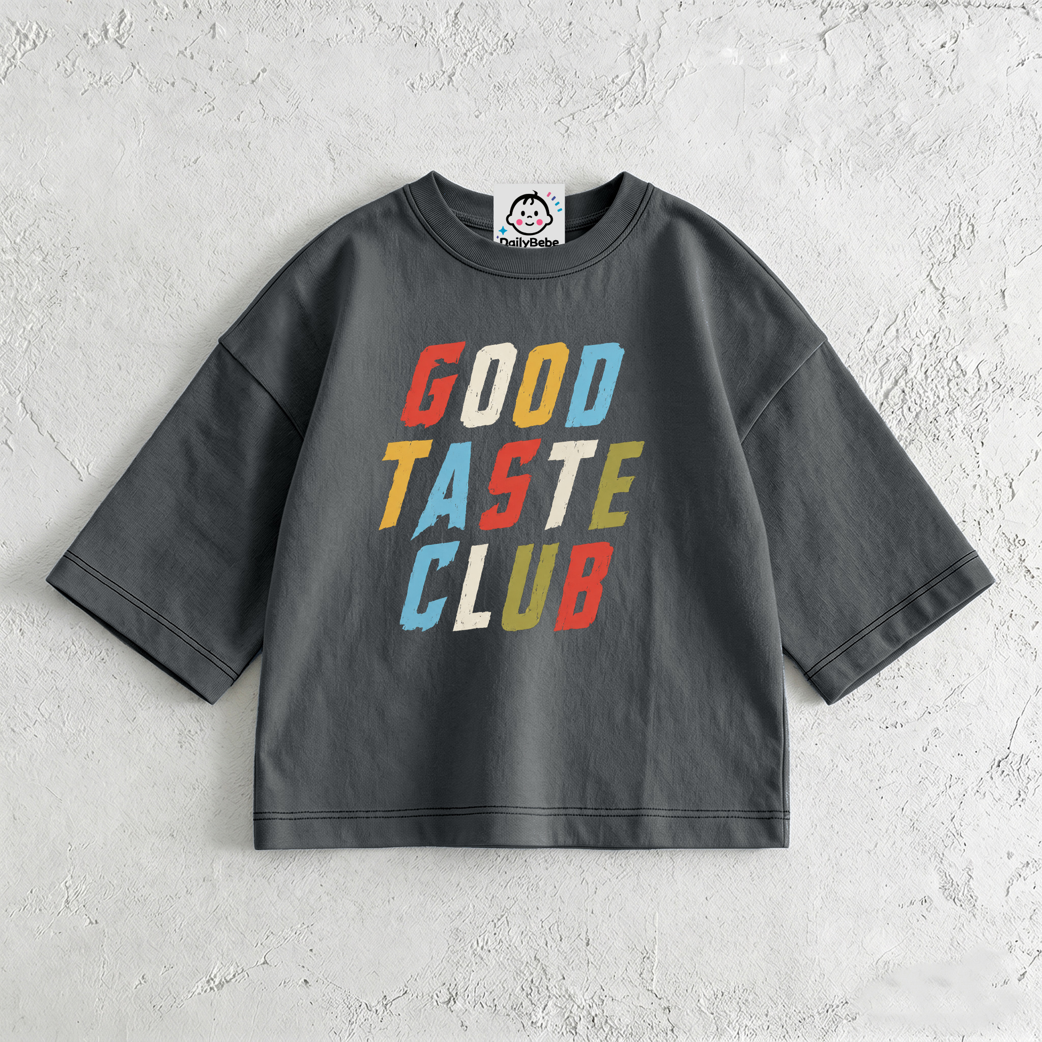 GOOD TASTE CLUB Baby & Kids Dark Grey T-Shirt (6M-12Y)