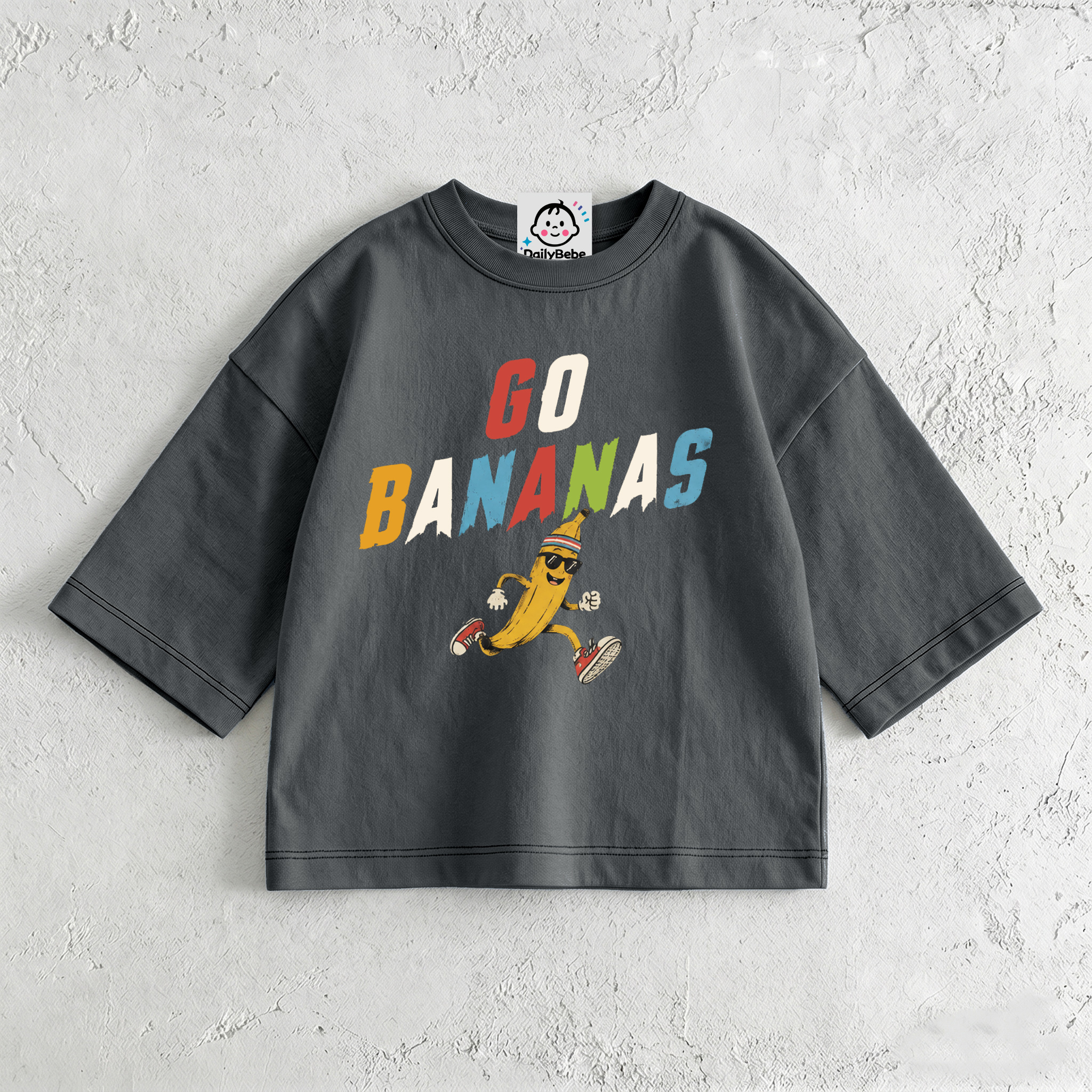 GO BANANAS Baby & Kids Dark Grey T-Shirt (6M-12Y)