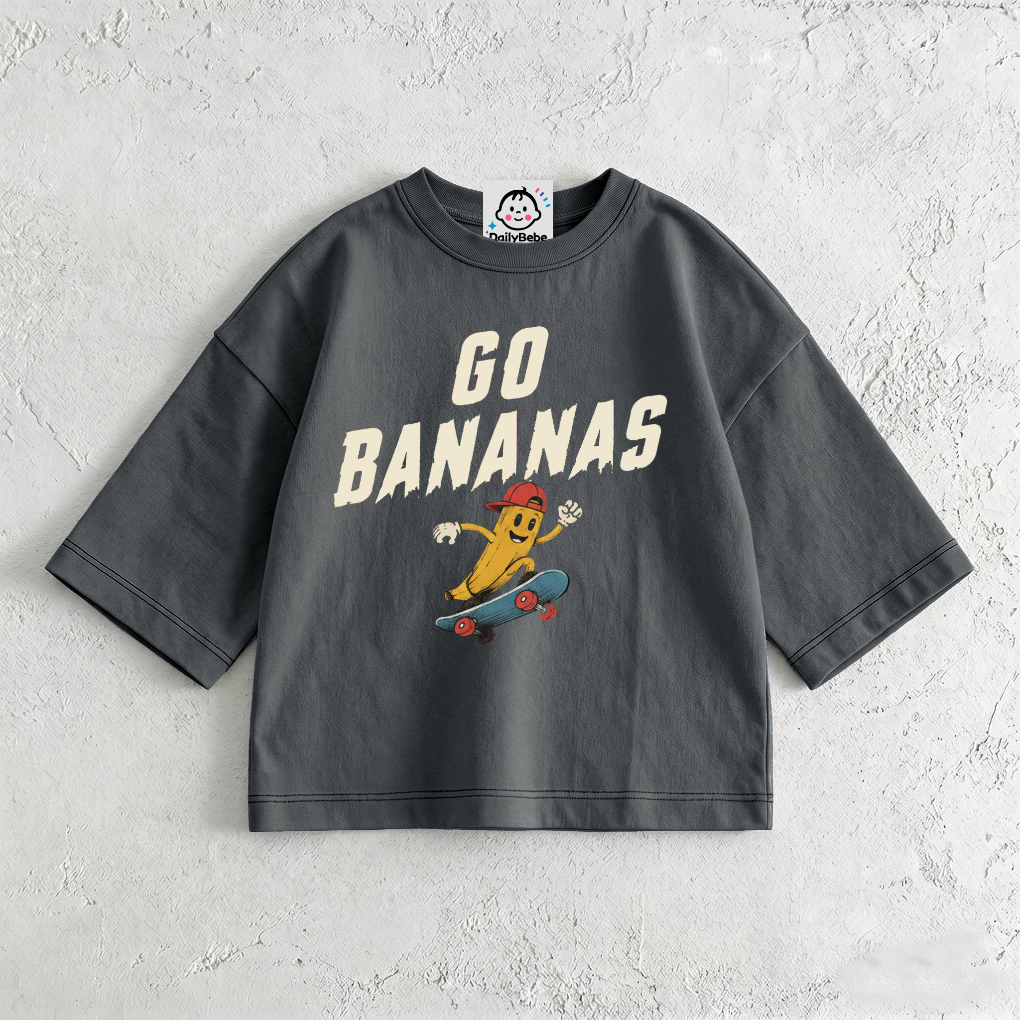 GO BANANAS Baby & Kids Dark Grey T-Shirt (6M-12Y)