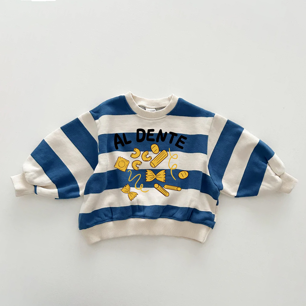AL DENTE Baby & Kids Pasta Stripe Sweatshirt