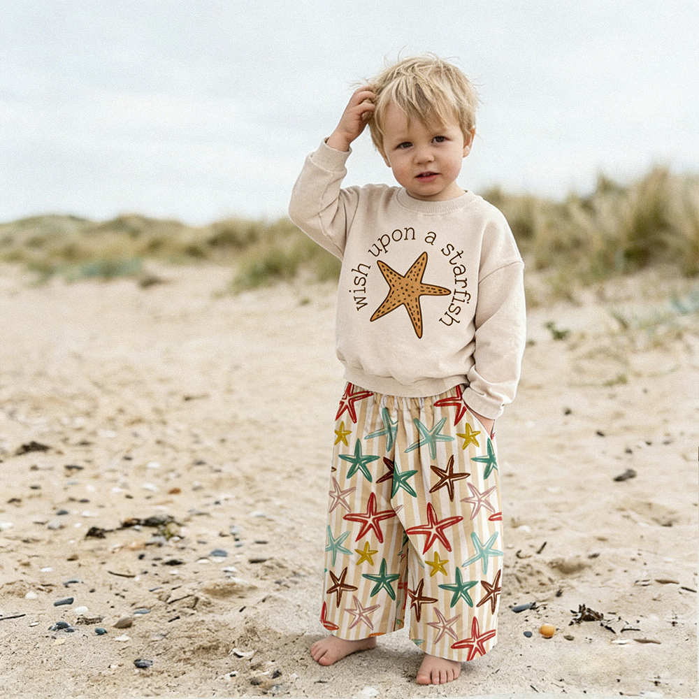Baby & Kids Colorful Starfish Stripe Print Pants