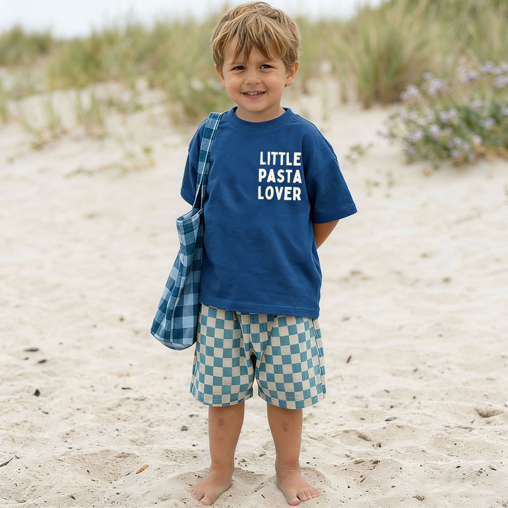 LITTLE PASTA LOVER Baby & Kids Checkerboard 2 Piece Set