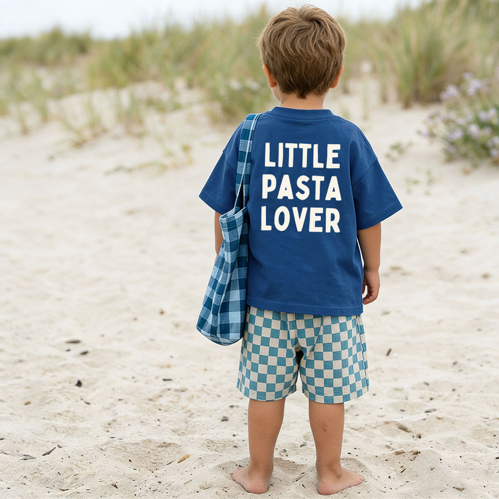 LITTLE PASTA LOVER Baby & Kids Checkerboard 2 Piece Set
