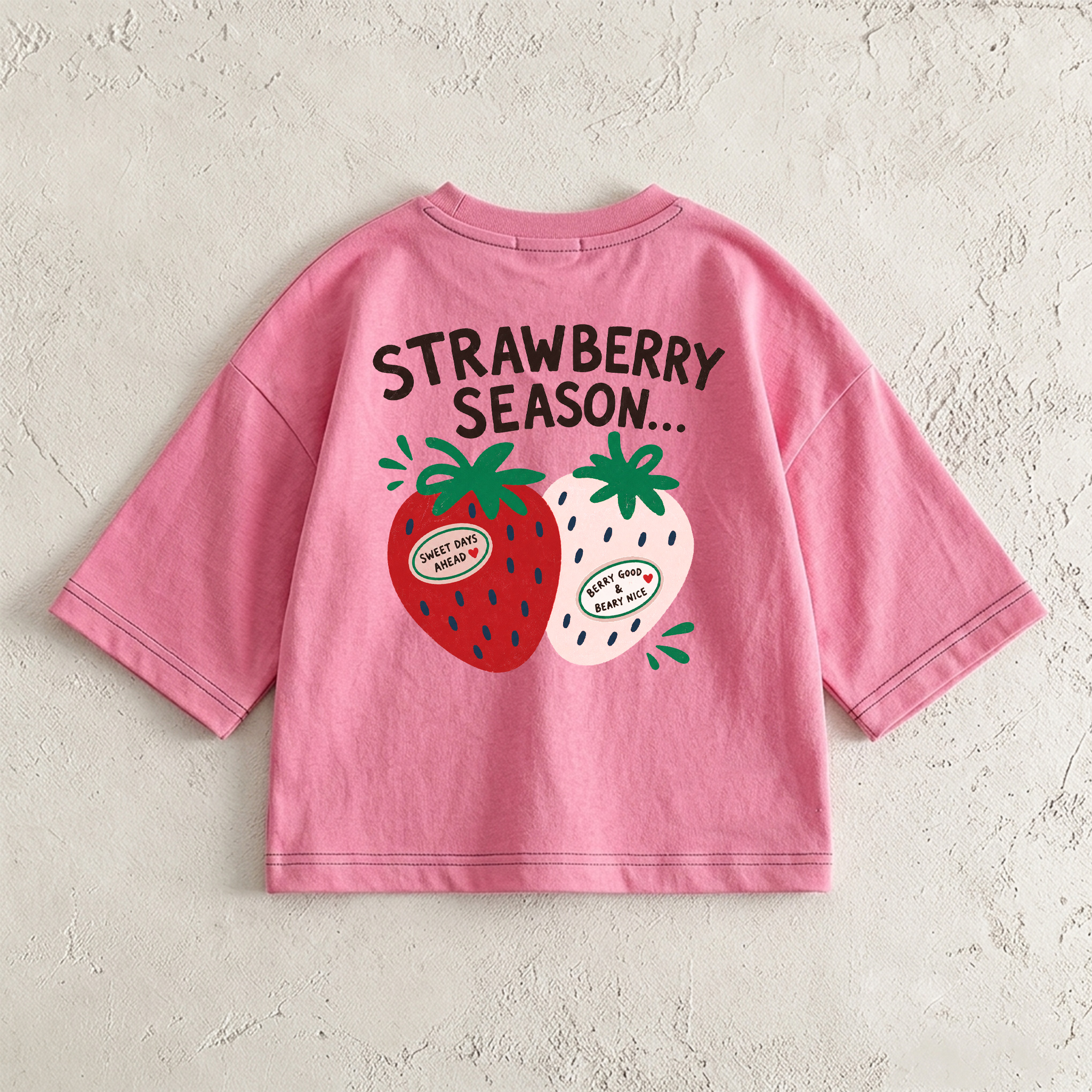 STRAWBERRY SEASON Baby & Kids Strawberry Pink T-Shirt (6M-12Y)