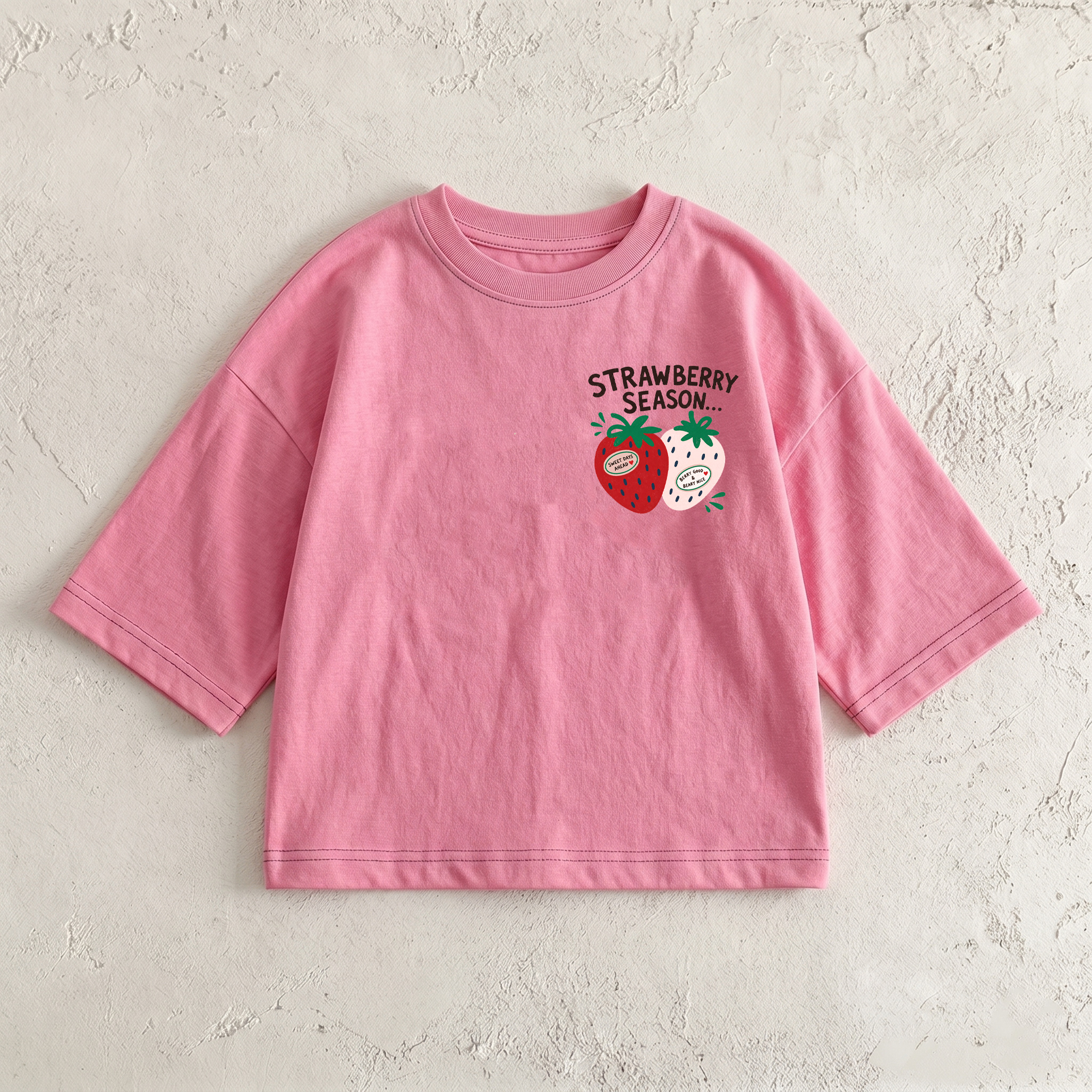 STRAWBERRY SEASON Baby & Kids Strawberry Pink T-Shirt (6M-12Y)