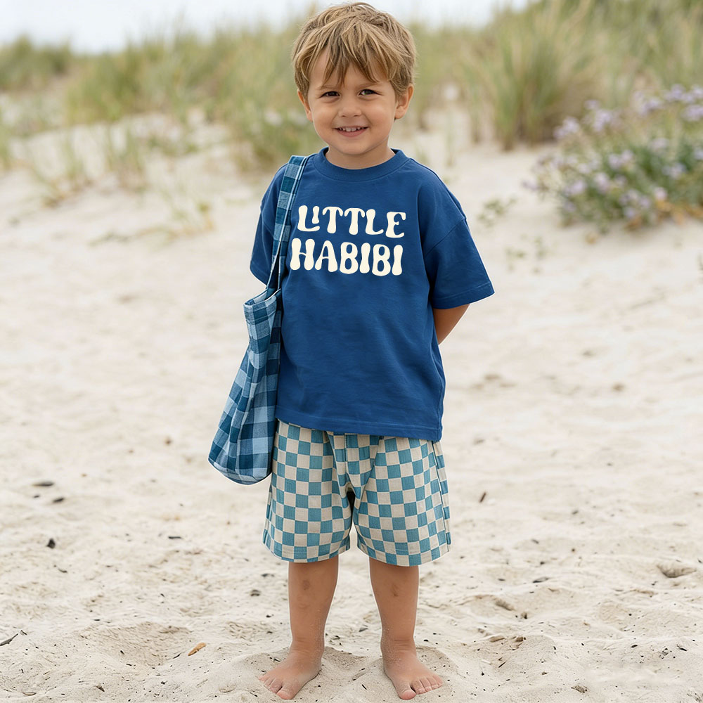 LITTLE HABBI Baby & Kids Slogan Checkerboard 2 Piece Set