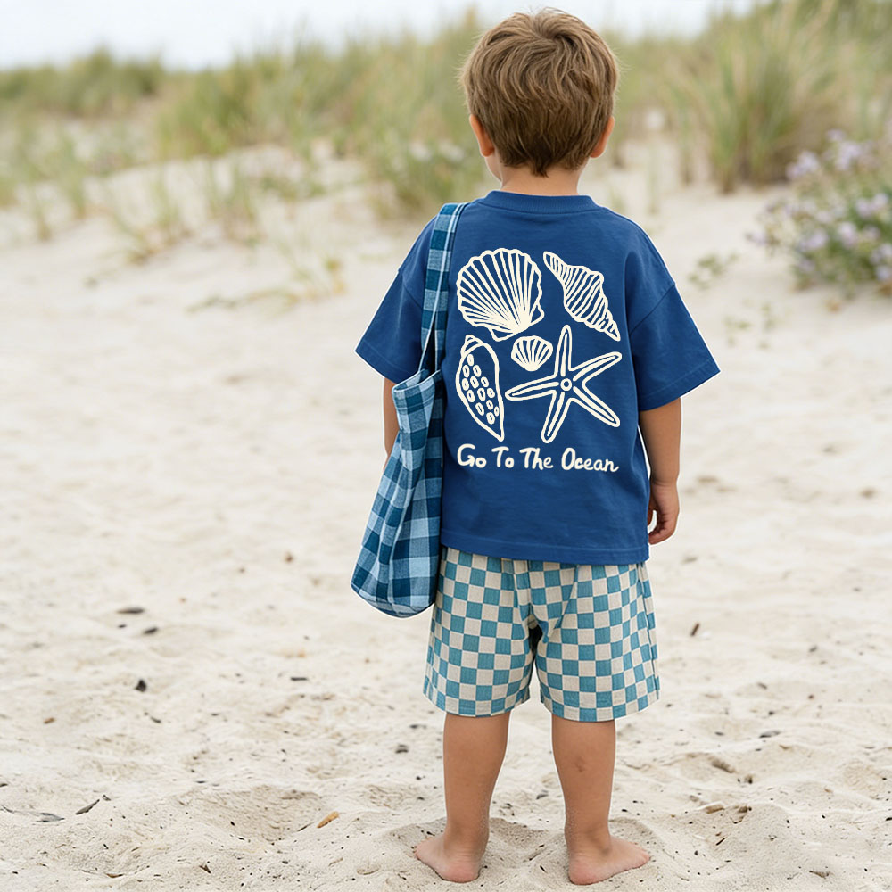 GO TO THE OCEAN Baby & Kids Checkerboard 2 Piece Set