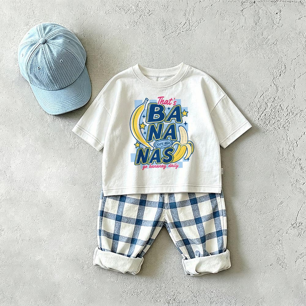 THAT'S BANANAS Baby & Kids Banana Plaid 2 Piece Set