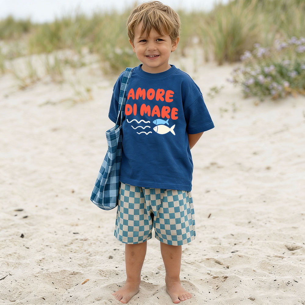 AMORE DIMARE Baby & Kids Fish Checkerboard 2 Piece Set