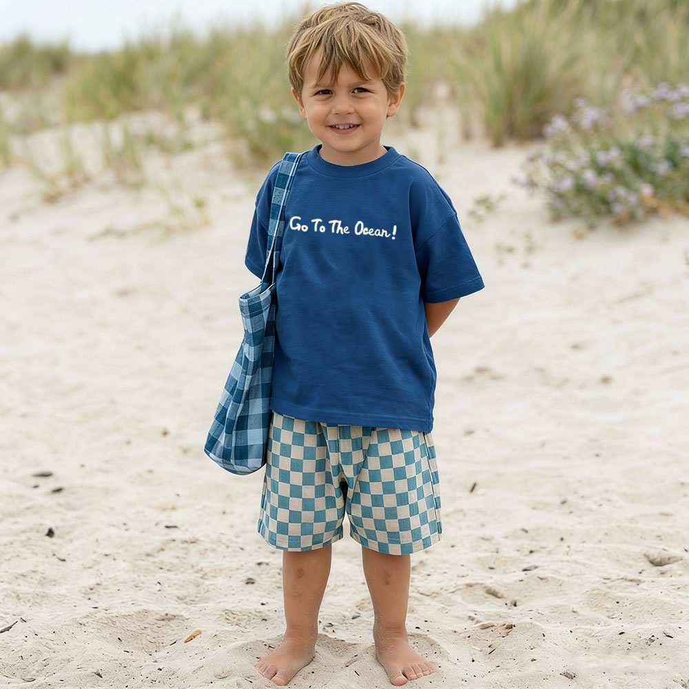 GO TO THE OCEAN Baby & Kids Checkerboard 2 Piece Set