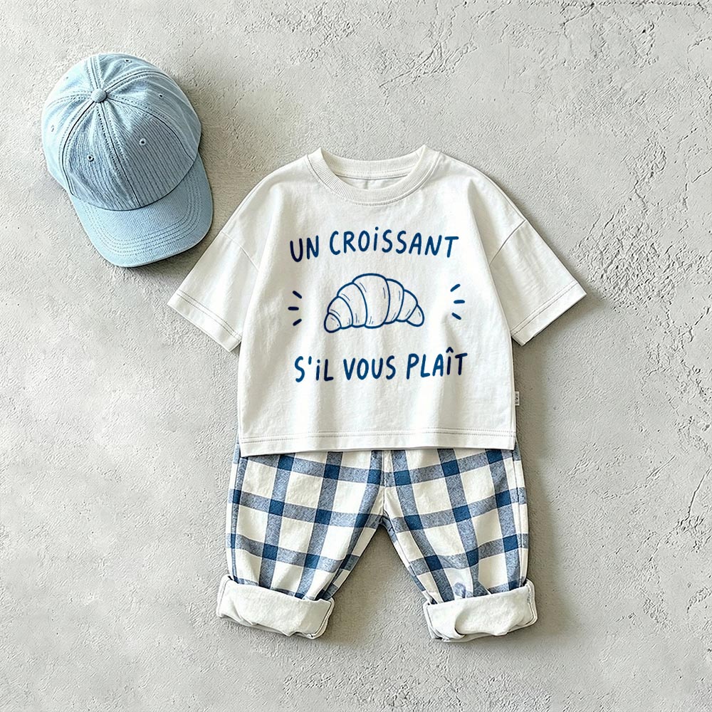UN CROISSANT S'IL VOUS PLAIT Baby & Kids Plaid 2 Piece Set