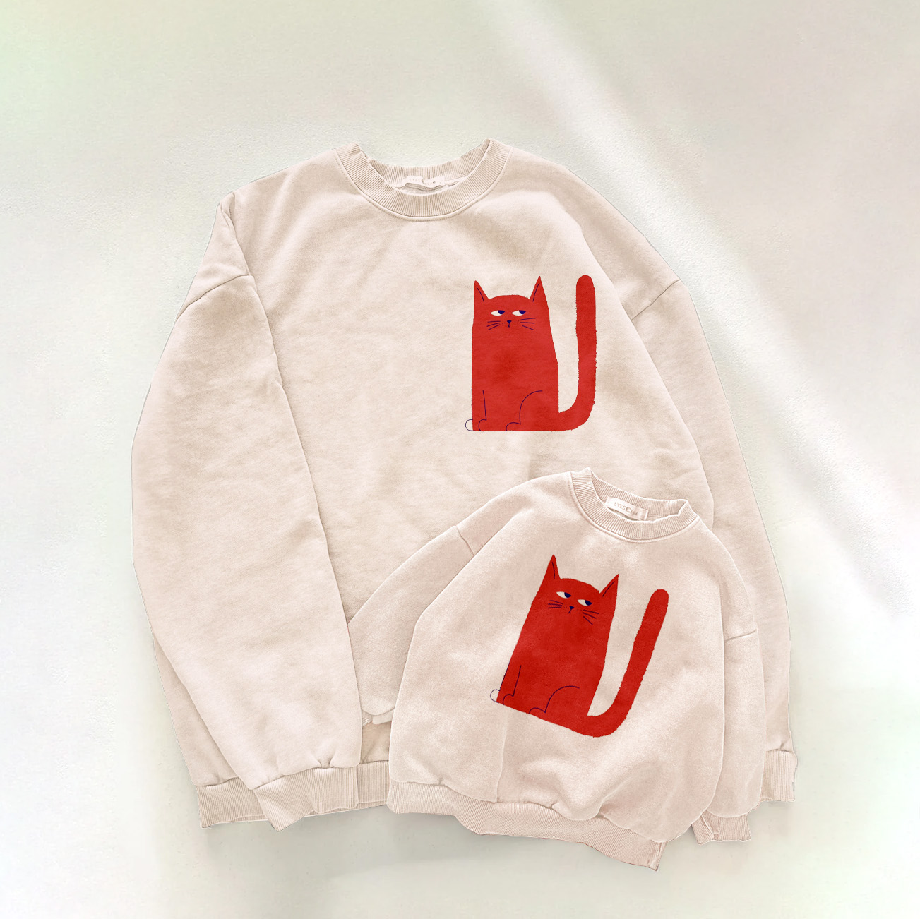 Family Cat Pattern Sweatshirt