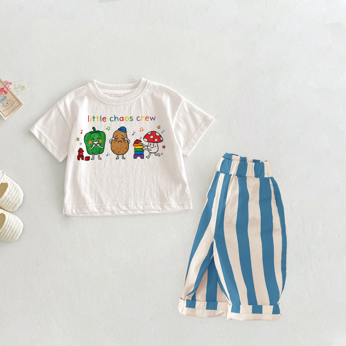 LITTLE CHAOS CREW Baby Toddler Peppers Potato Mushroom 2 Piece Sets