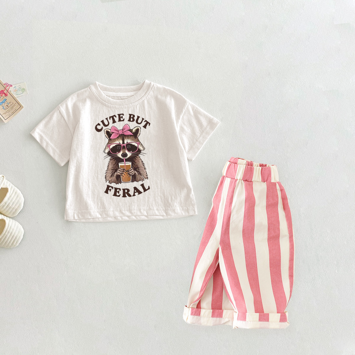 CUTE BUT FERAL Baby Toddler Raccoon 2-Piece Set