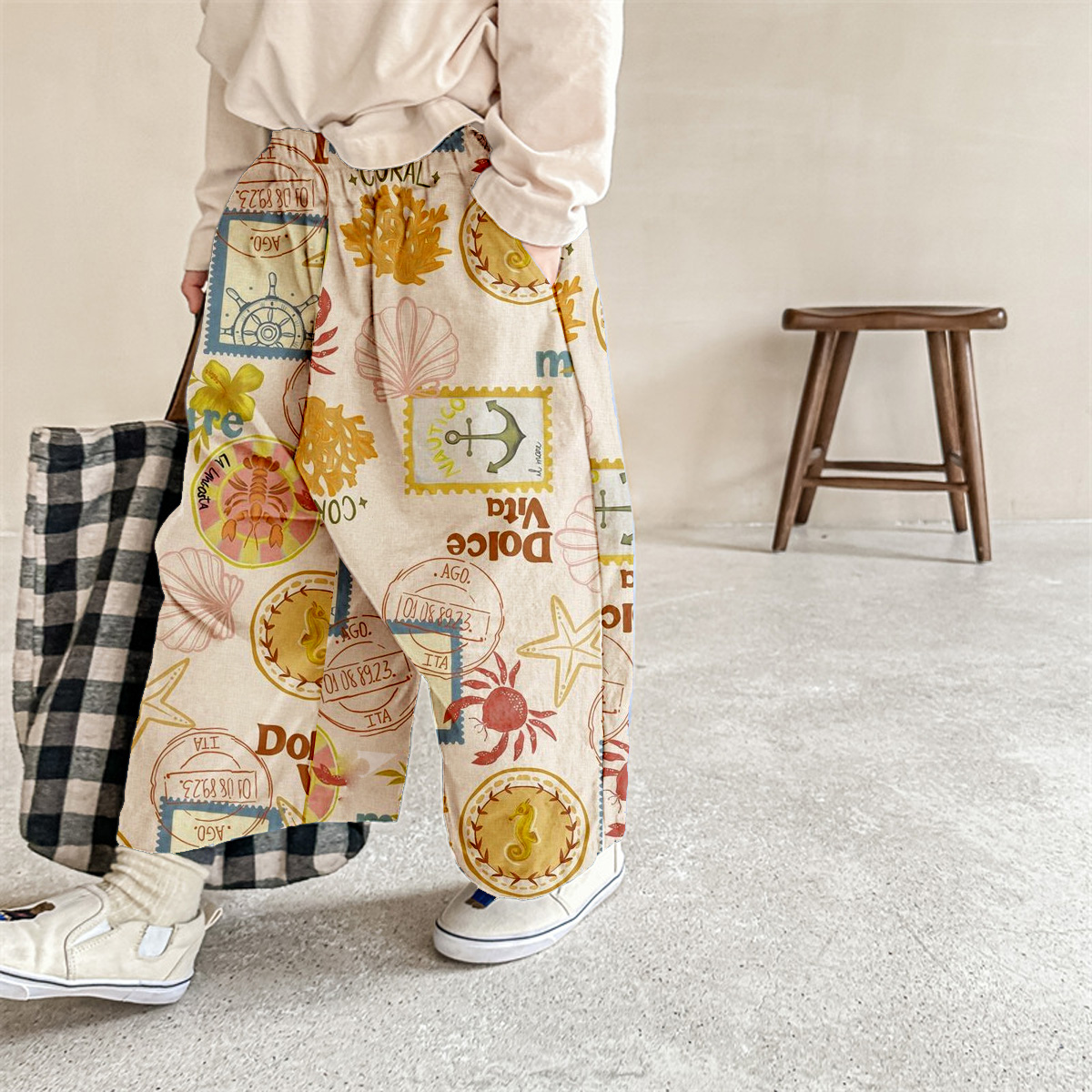 Baby & Kids Nautical Stamps Pattern Pants