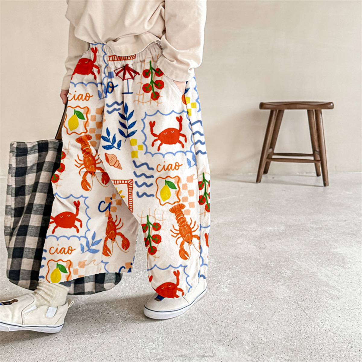 Baby & Kids & Mama Sea Animal Pattern Beach Pants