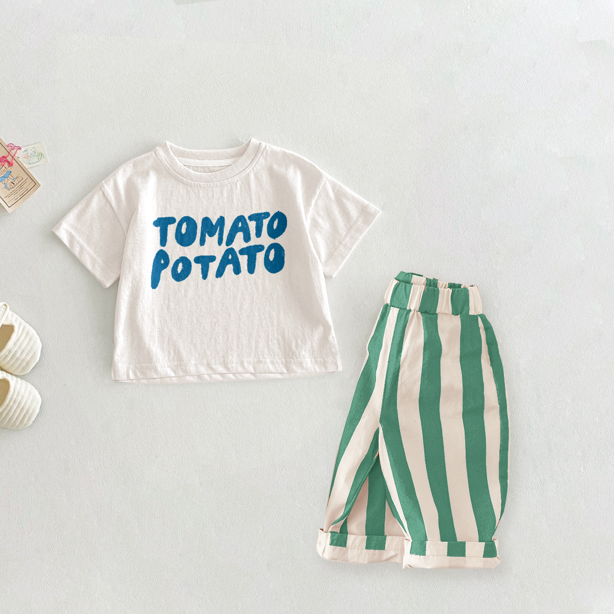 TOMATO POTATO Baby Toddler Slogan 2 Piece Sets