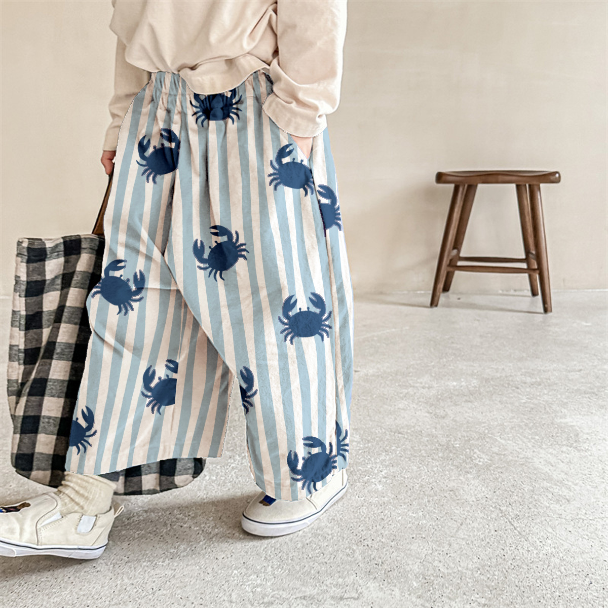 Baby & Kids Crab Blue Stripe Pattern Pants