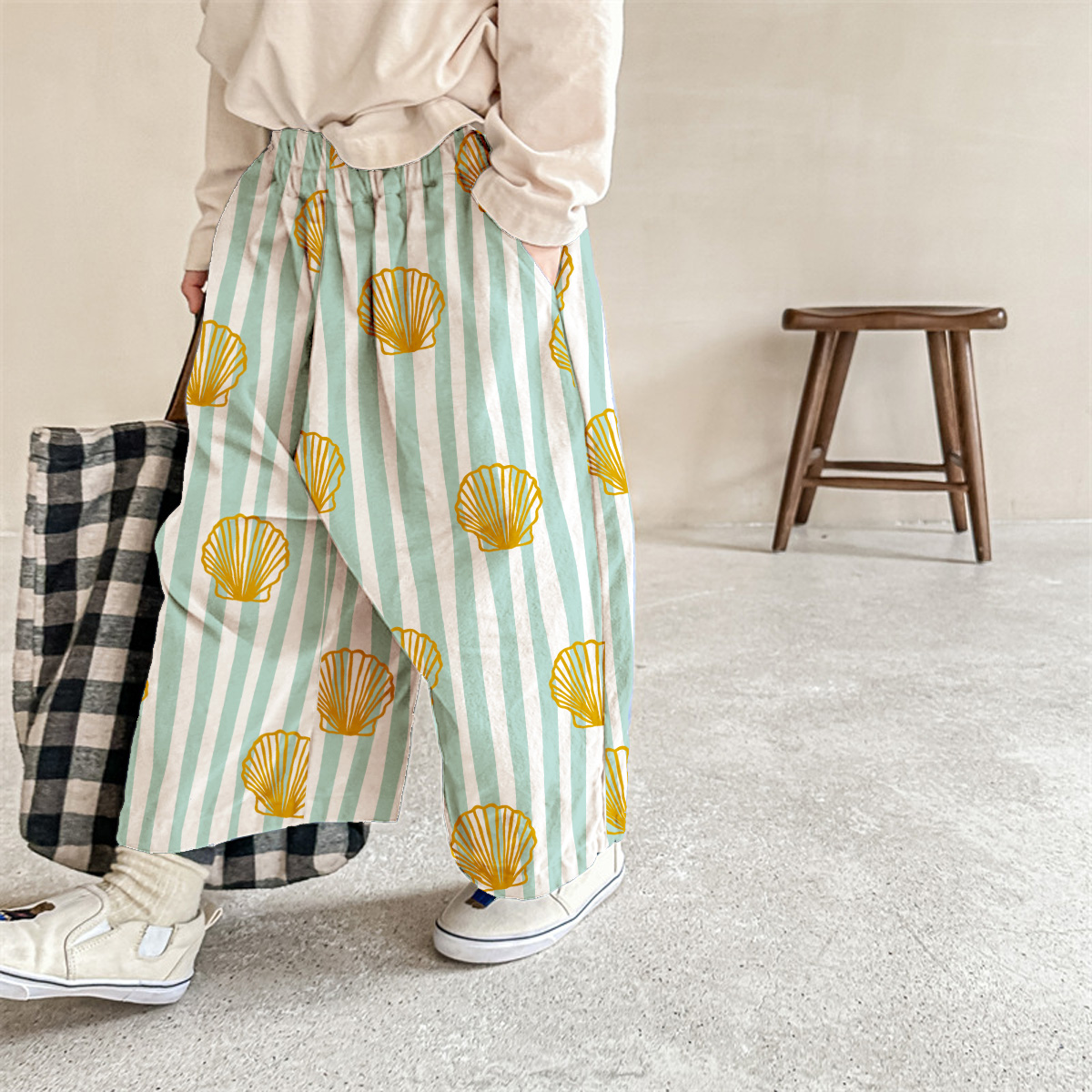 Baby & Kids Shell Blue Stripe Pattern Pants