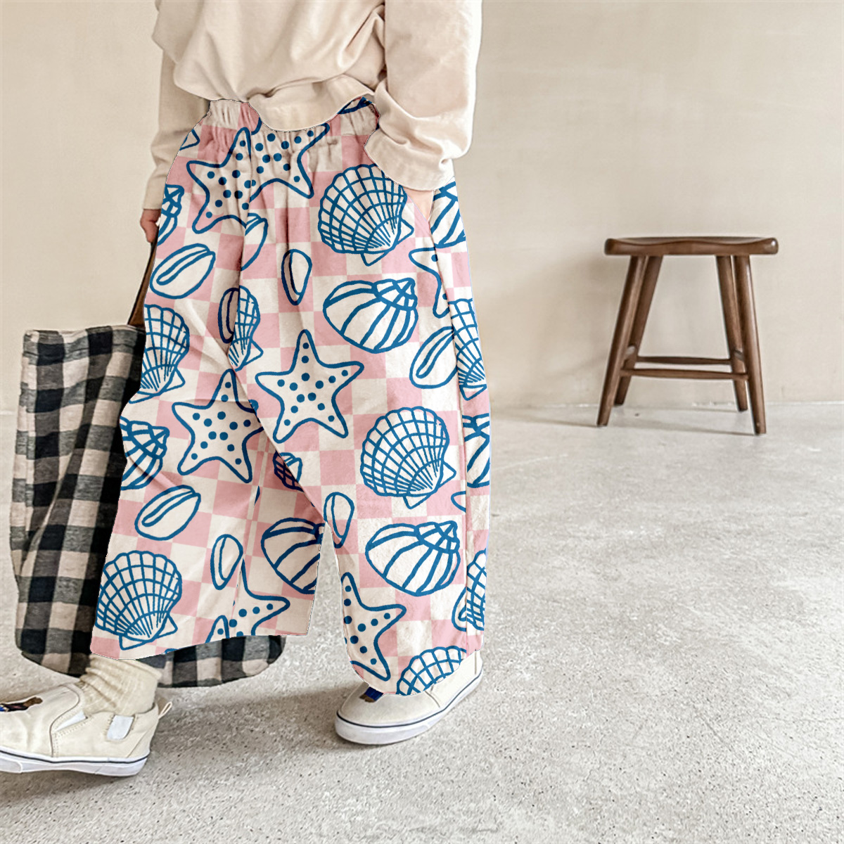 Baby & Kids & Mama Shells Conches Starfish Pattern Beach Pants