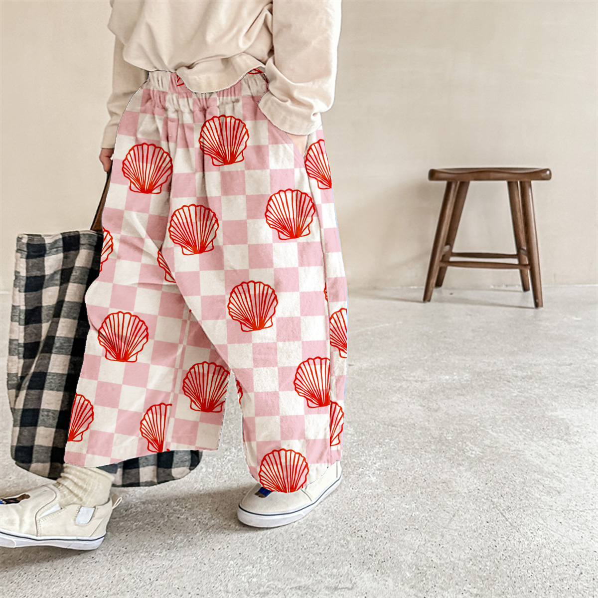 Baby & Kids Shell Checkerboard Pattern Pants