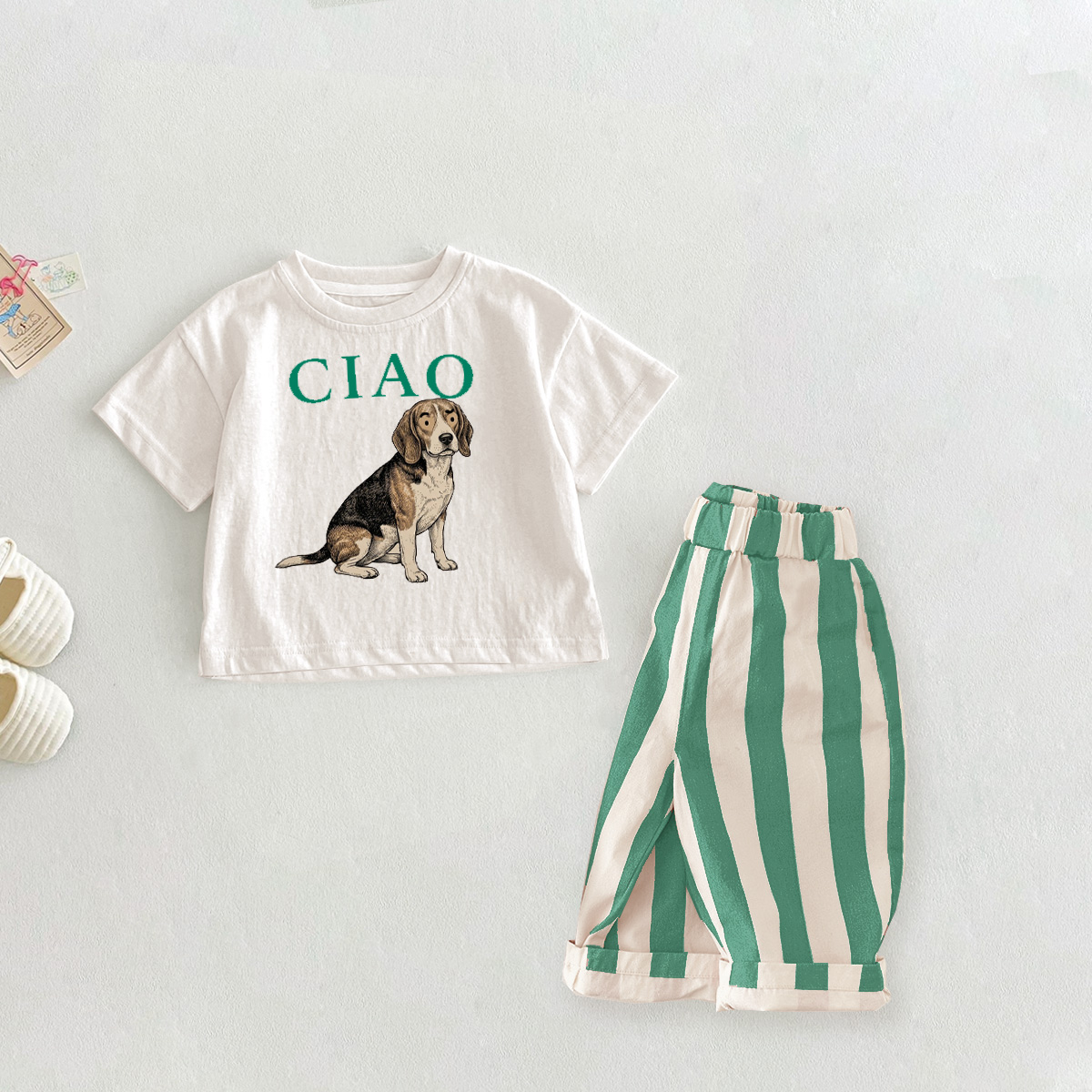 CIAO Baby Toddler Dog Pattern 2 Piece Set