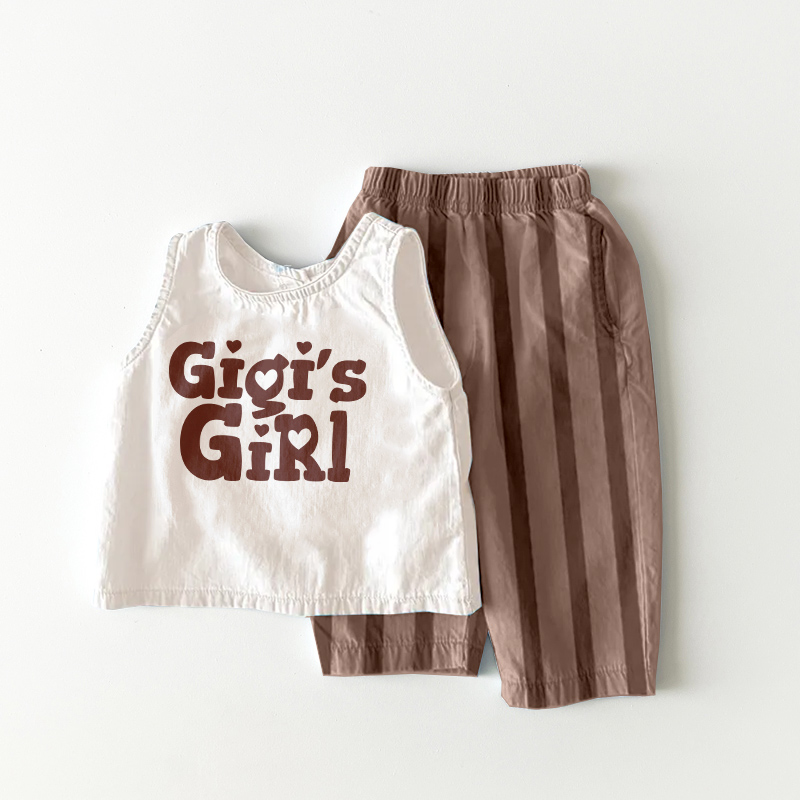 GIGI'S BESTIE Baby & Kids Brown Stripe 2 Piece Set