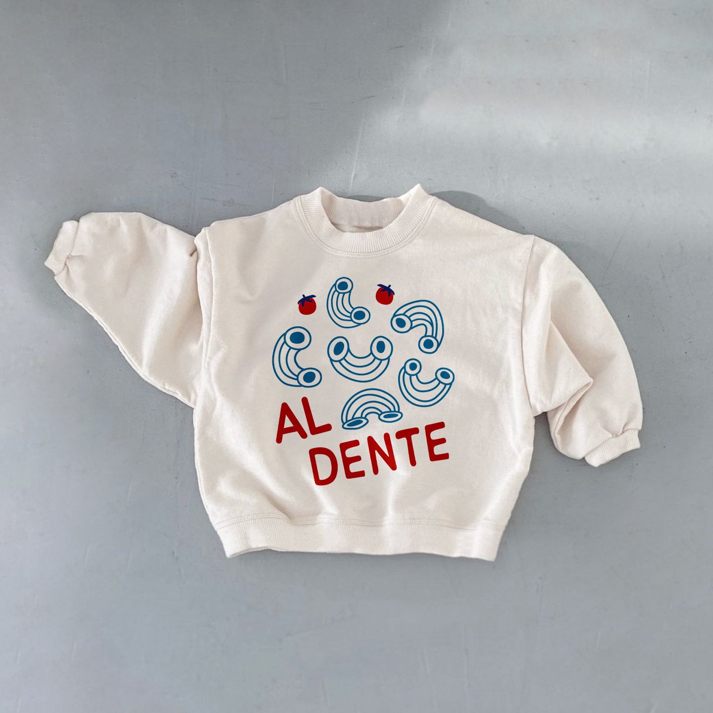 AL DENTE Baby Pasta White Sweatshirt